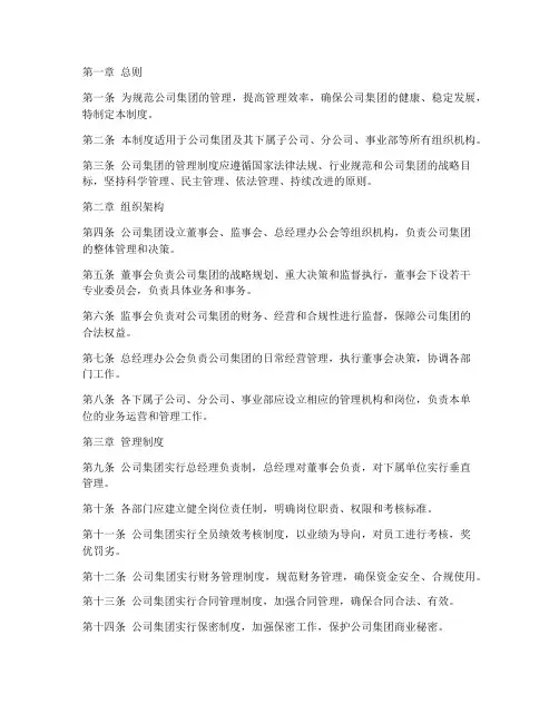 公司集团管理制度