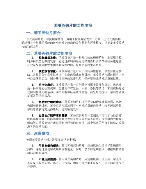 苯妥英钠片的功能主治