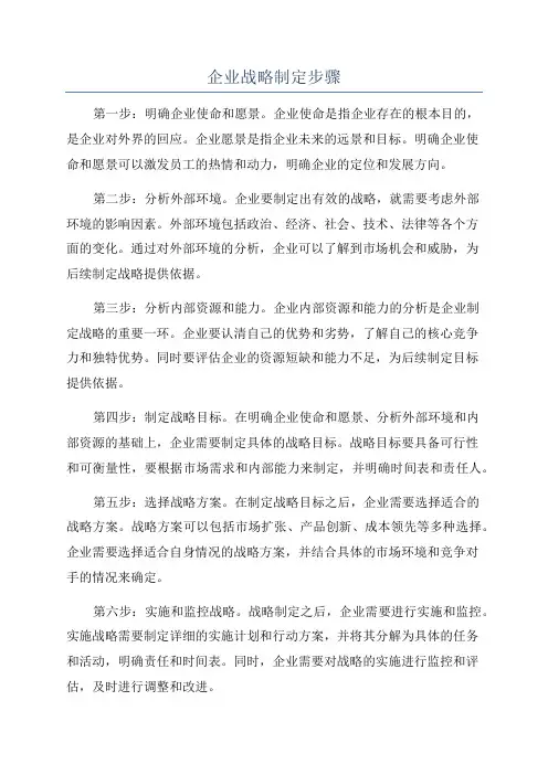 企业战略制定步骤