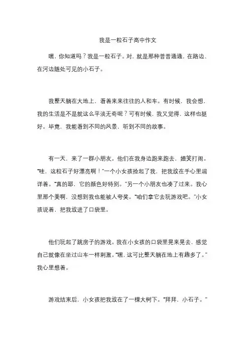 我是一粒石子高中作文
