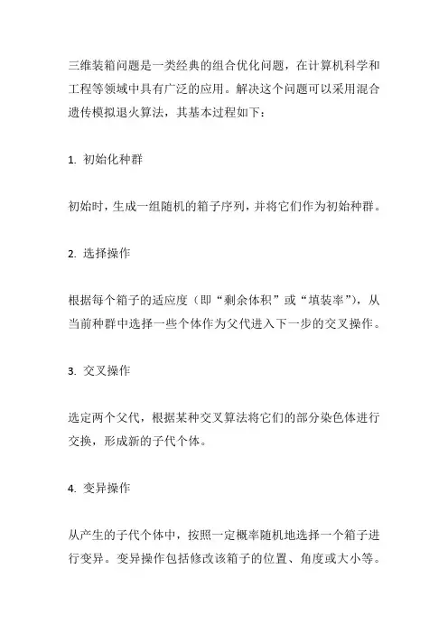 求解三维装箱问题的混合遗传模拟退火算法
