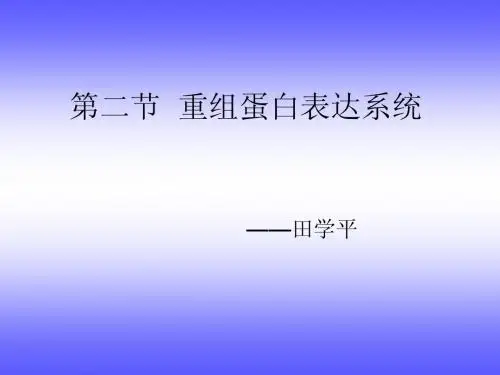 重组蛋白表达系统  基因工程制药课件