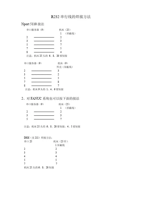 R232串行线的焊接方法