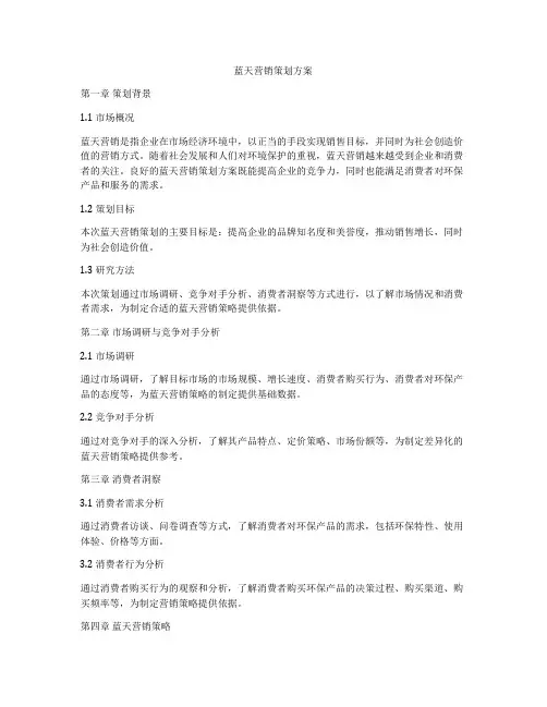 蓝天营销策划方案