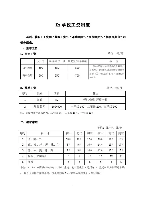 学校工资制度