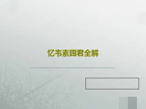 忆韦素园君全解23页PPT