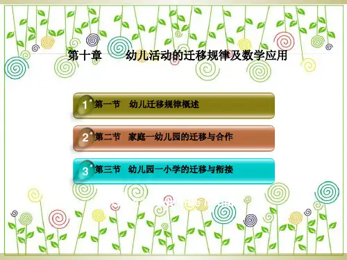 幼儿活动的迁移规律及教学应用PPT课件