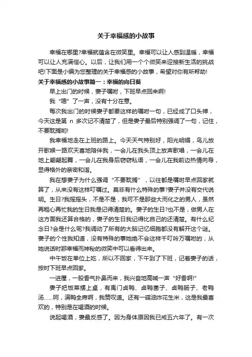 关于幸福感的小故事