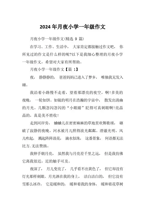 2024年月夜小学一年级作文