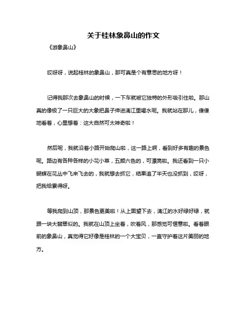 关于桂林象鼻山的作文