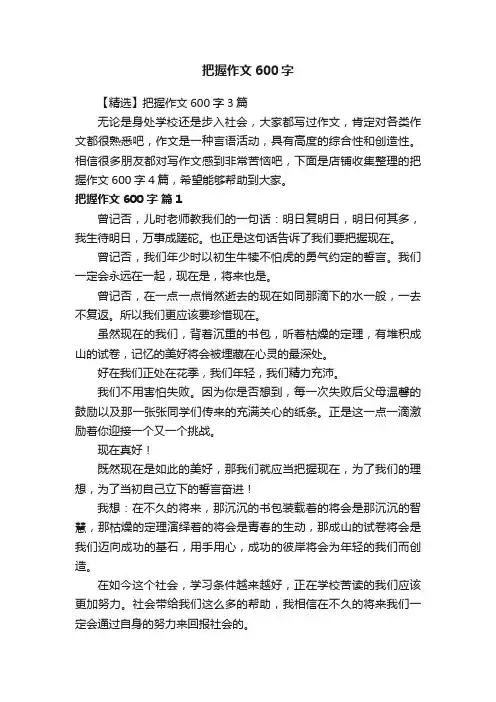 把握作文600字