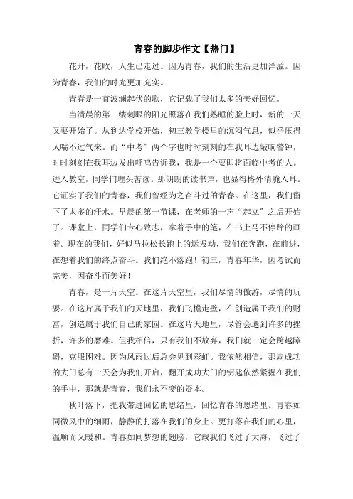 青春的脚步作文(2)精选