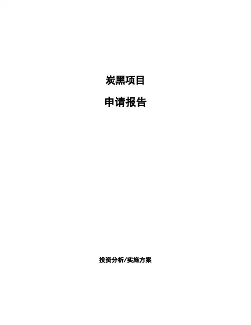 炭黑项目申请报告 (1)