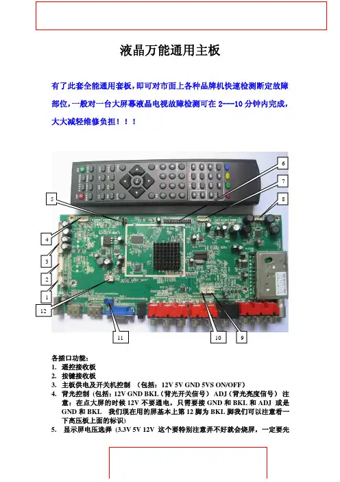 液晶电视万能通用主板详解