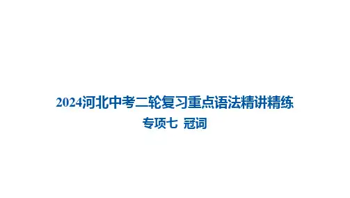 中考二轮复习重点语法精讲精练专项七+冠词课件