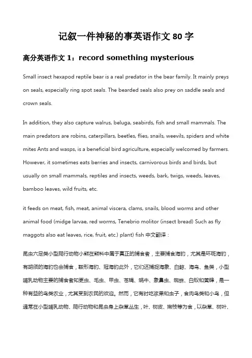 记叙一件神秘的事英语作文80字