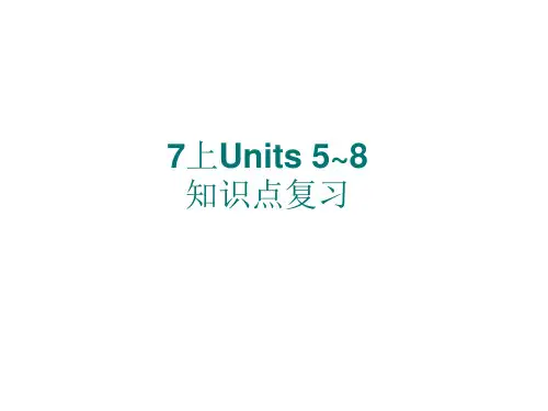译林版英语七年级上册5-8单元复习要点ppt课件