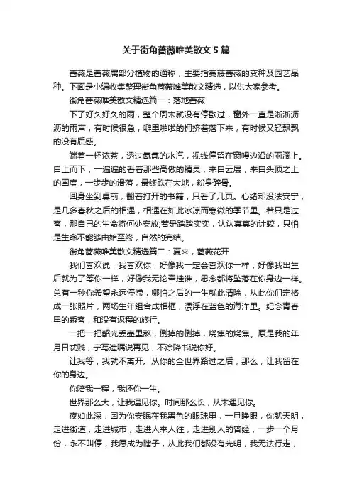 关于街角蔷薇唯美散文5篇