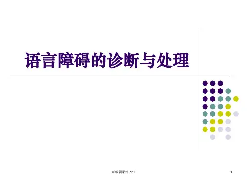 语言障碍的诊断与处理ppt课件