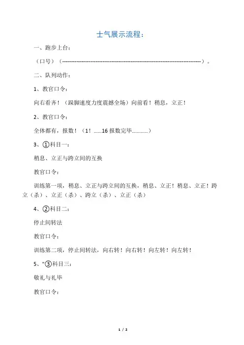 士气展示流程