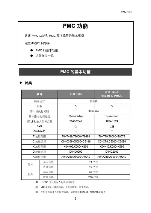 FANUC PMC功能详细介绍