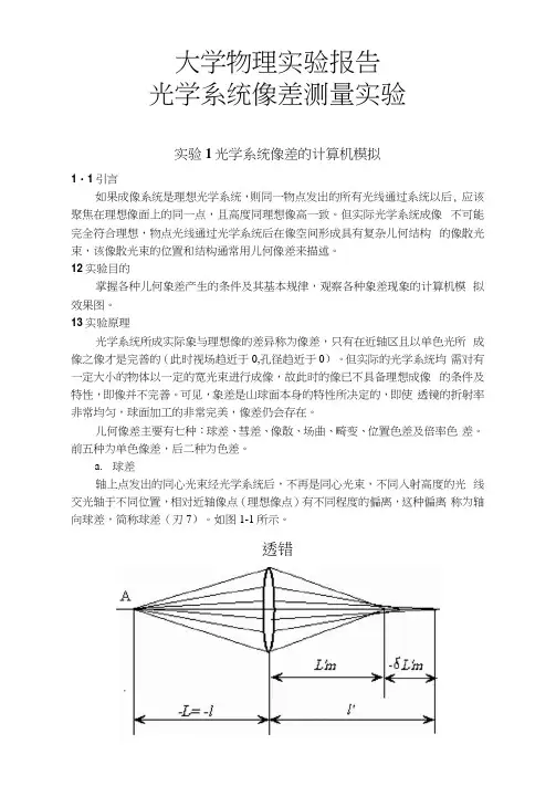 光学系统像差测量--打印