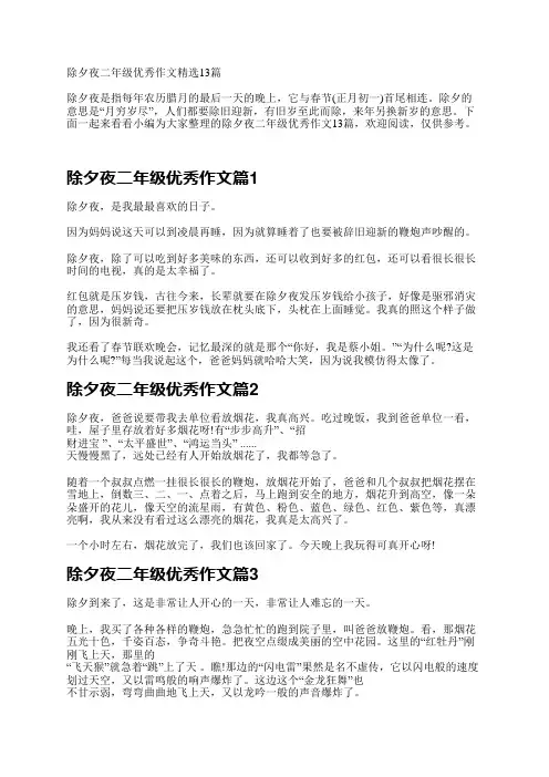 除夕夜二年级优秀作文13篇