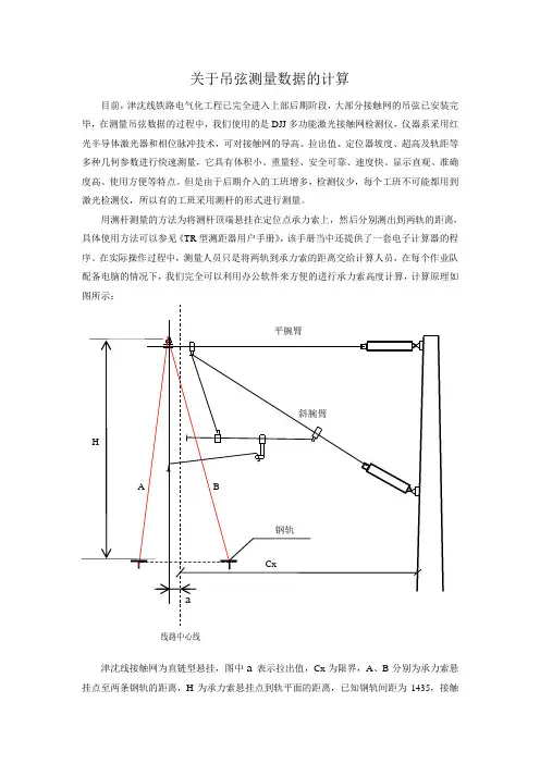 关于吊弦测量数据的计算