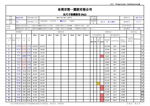 FAI 全尺寸检测报告