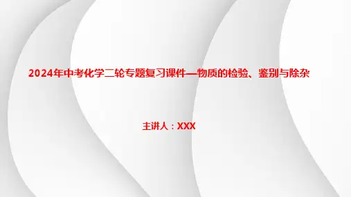 2024年中考化学二轮专题复习课件—物质的检验、鉴别与除杂