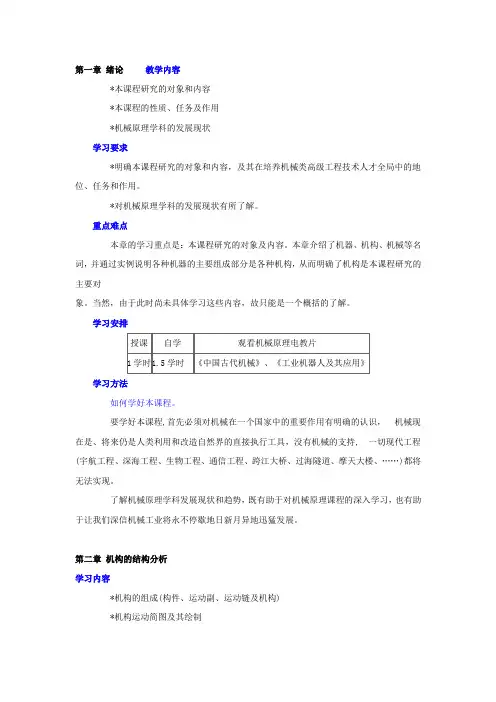西工大机械原理电子教案(第七版)