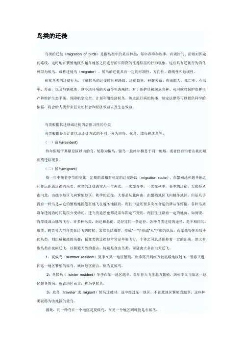 鸟类的迁徙