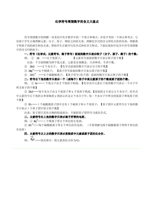 化学符号周围数字意义大盘点