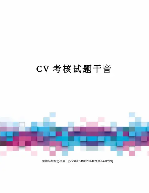 CV考核试题干音