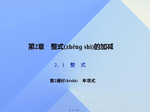 原七年级数学上册2.1第2课时单项式习题课件(新版)新人教版