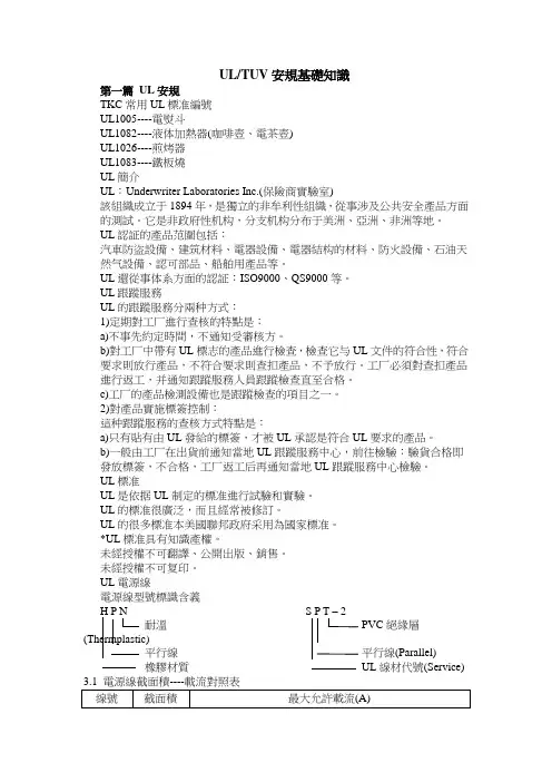 安规知识(UL&TUV)