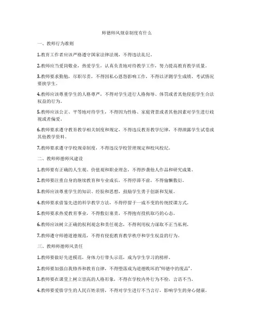 师德师风规章制度有什么
