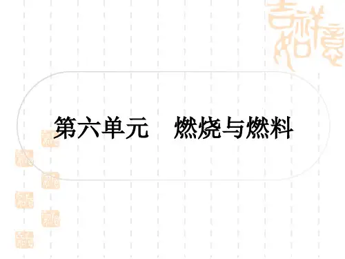 中考化学鲁教版 精讲本 第六单元 燃烧与燃料