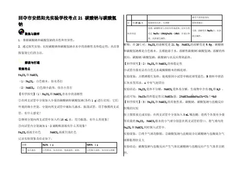 高考化学一轮复习(第二辑)考点 碳酸钠与碳酸氢钠试题