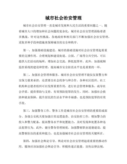 城市社会治安管理