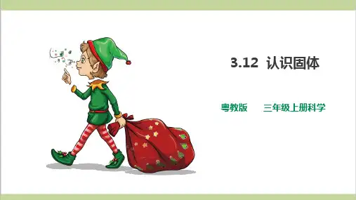 (新教材)粤教粤科版三年级上册科学 3.12 认识固体 教学课件PPT