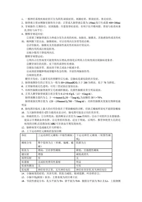 神经内科知识点