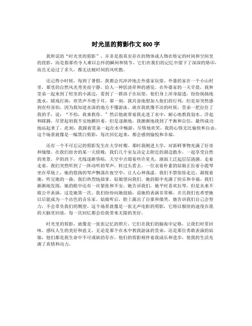 时光里的剪影作文800字