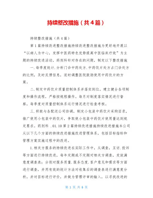 持续整改措施(共4篇)