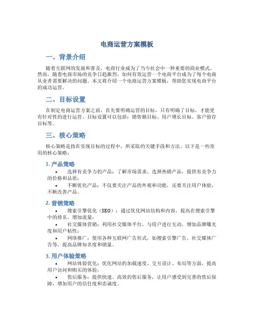 电商运营方案模板