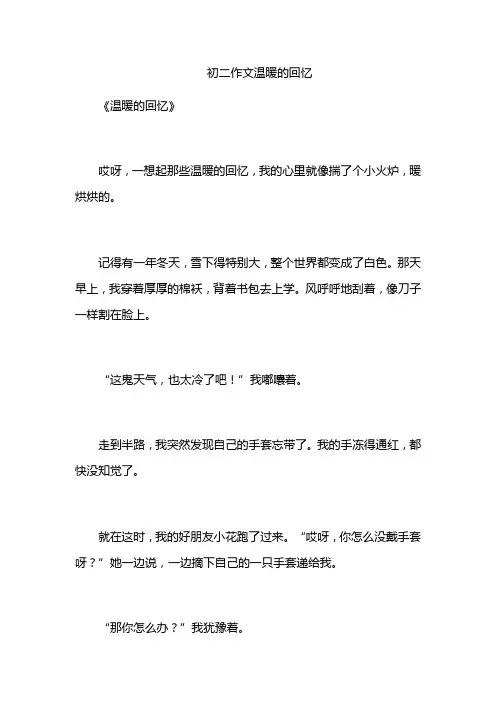 初二作文温暖的回忆