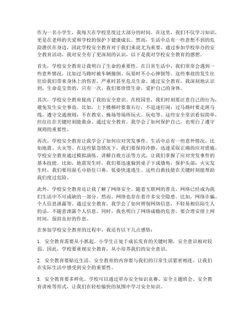 小学生学校安全教育感想