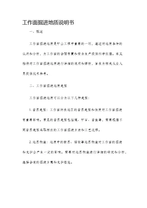 工作面掘进地质说明书