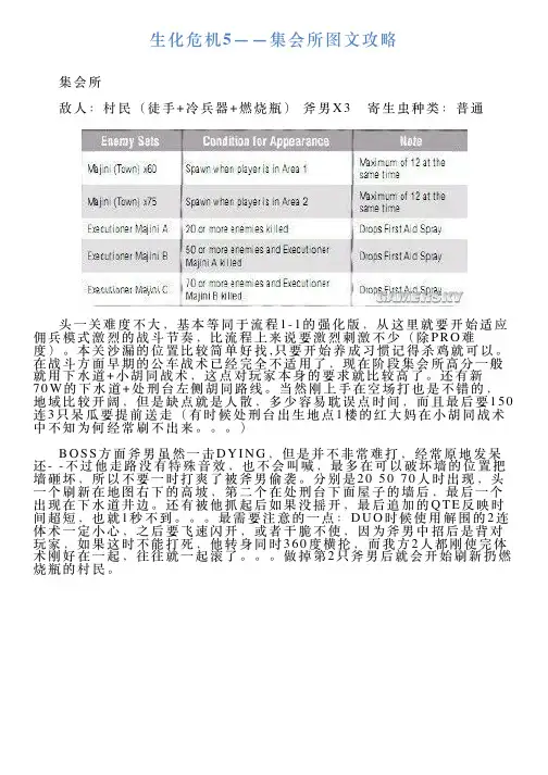 生化危机5——集会所图文攻略