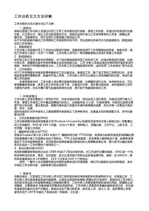 工作分析五大方法